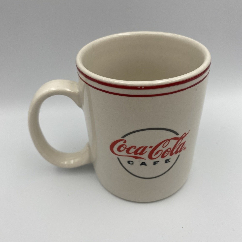 Lot Set of 2 Coca-Cola Cafe Mug White Red Coffee Cup Mug Gibson 2003 - Picture 3 of 9